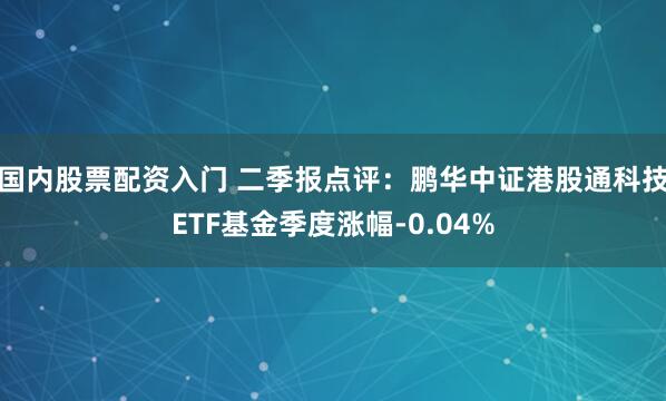 国内股票配资入门 二季报点评：鹏华中证港股通科技ETF基金季度涨幅-0.04%